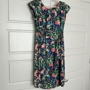 New Boden Floral Dress Cap sleeves Misses 14